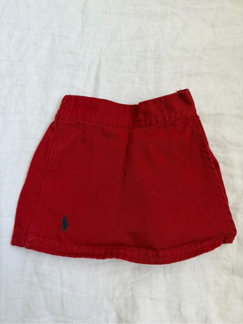 Ralph Lauren Red Girls' Skort with Navy Polo Pony Embroidery